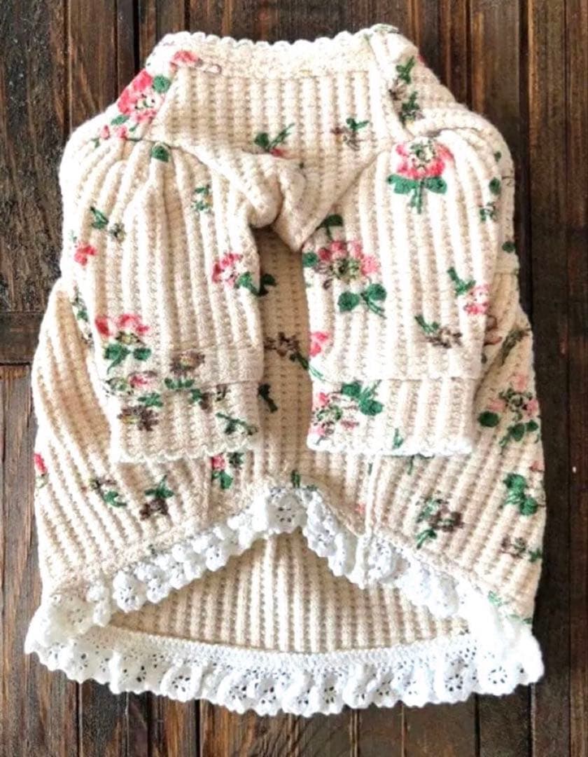 アトリエgg ワッフルワンピース　花柄ワンピース❤︎ 18 長袖