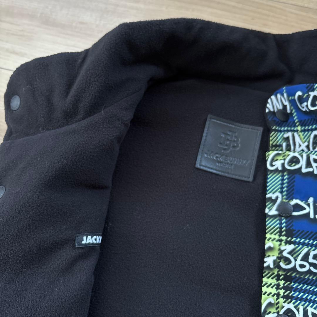 新品　ジャックバニー　メンズ　リバーシブル中綿ベスト　ブラックグリーン　L