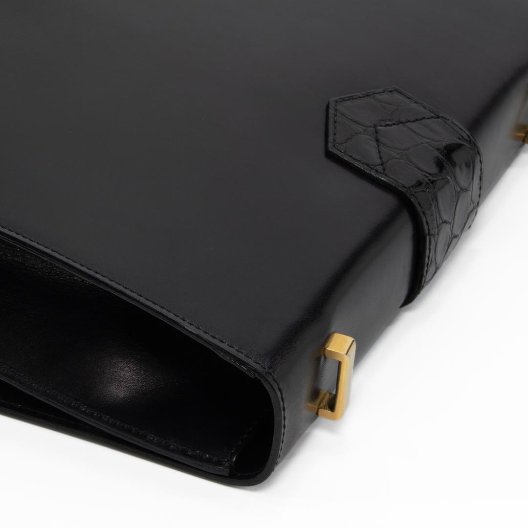 本物 セリーヌ ショルダーバッグ レディース クロコ型押し 黒 斜め掛け ロゴ