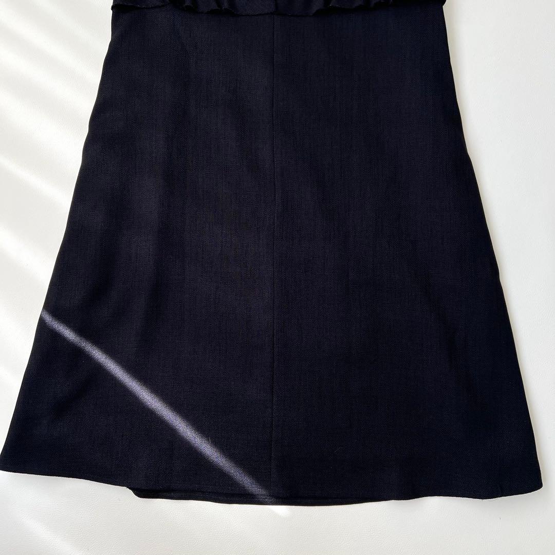 良品　Rene ルネ　Aラインワンピース　サイドフリル　バックフリル　ネイビー