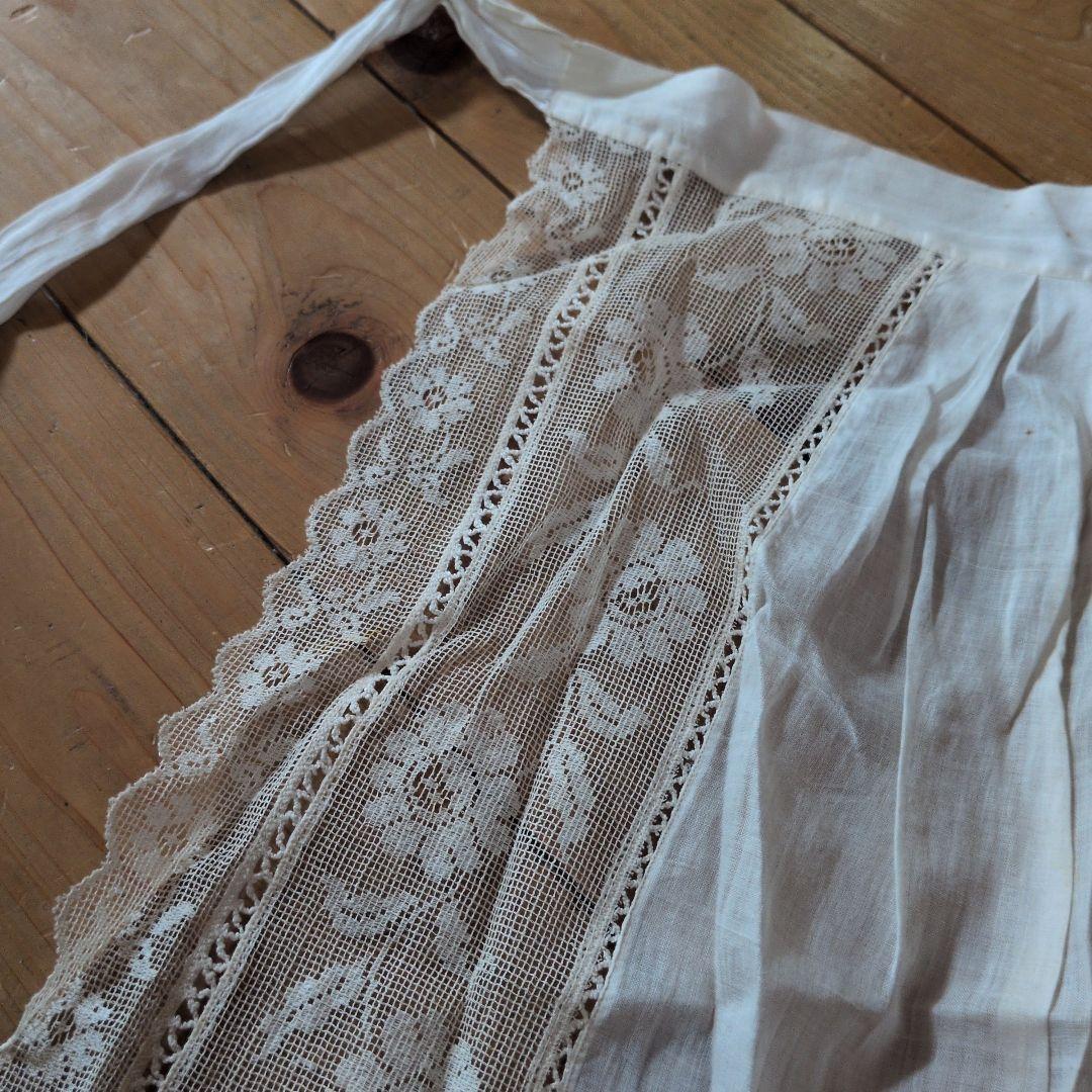 値下げ終了！希少　フランス　アンティークレースエプロン