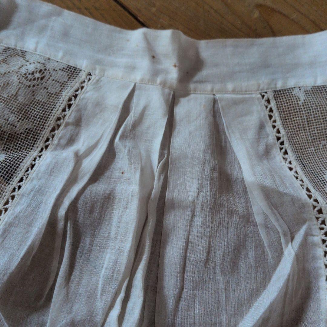 値下げ終了！希少　フランス　アンティークレースエプロン