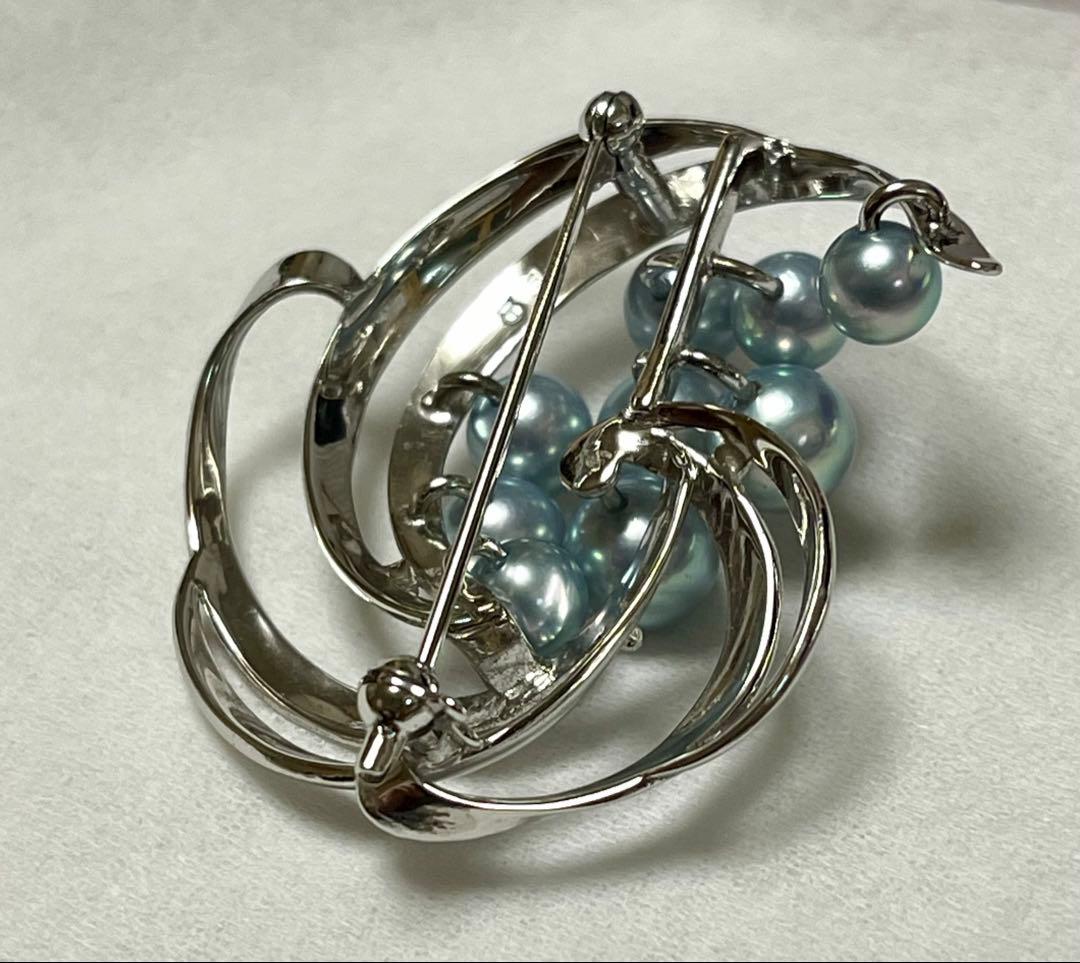 TASAKI 希少 美品 田崎真珠 ブルーパール ブローチ ベビーパール 黒真珠