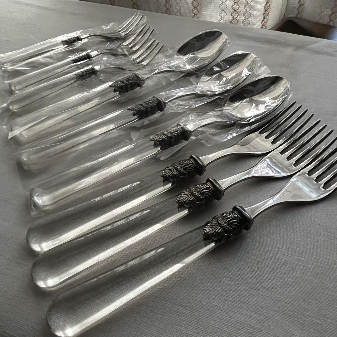 エメ ナポレオン 18-10 カトラリー クリア フォーク スプーン ケーキ