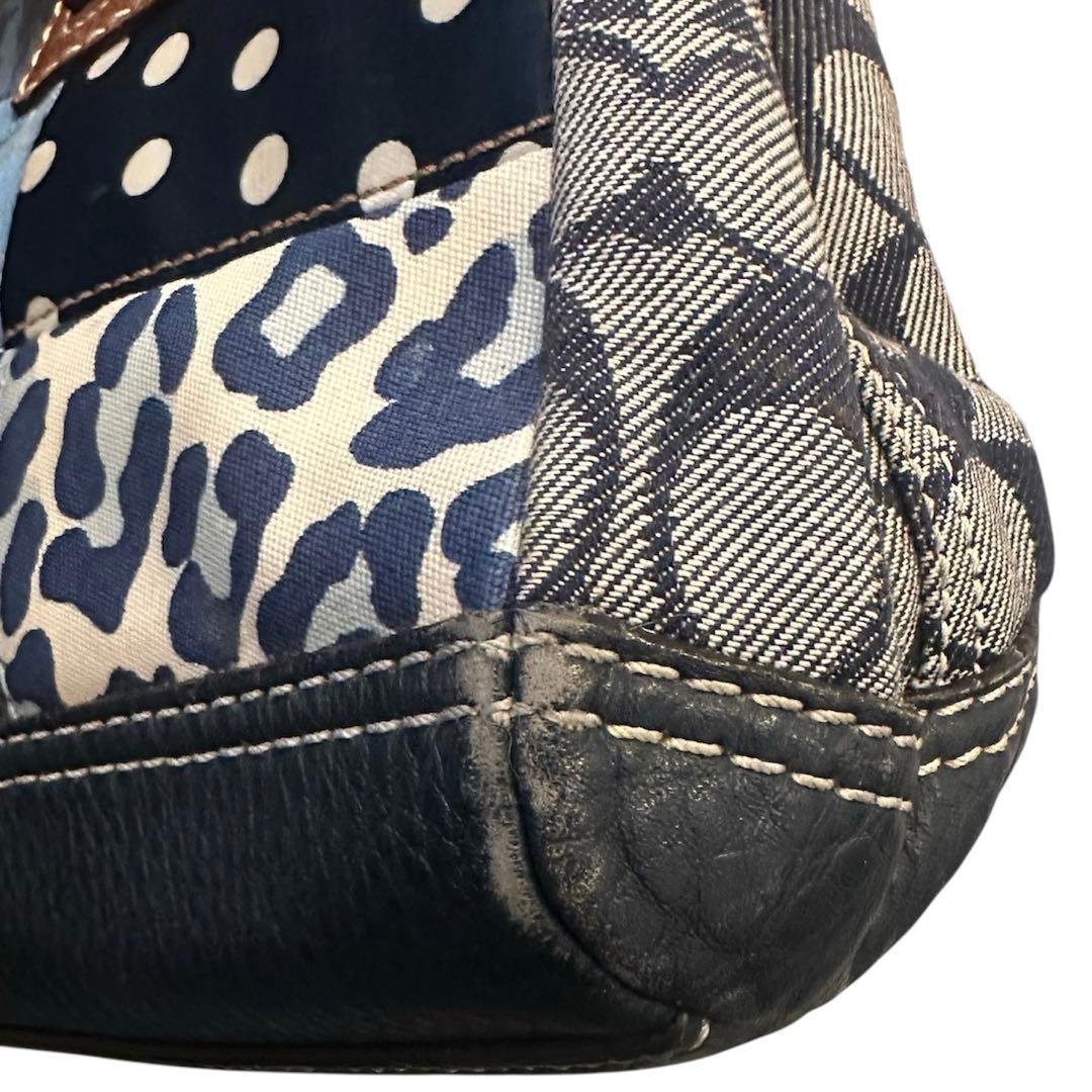 コーチ　ハンドバッグ　ターンロック　パッチワーク　デニム　肩掛け　10816