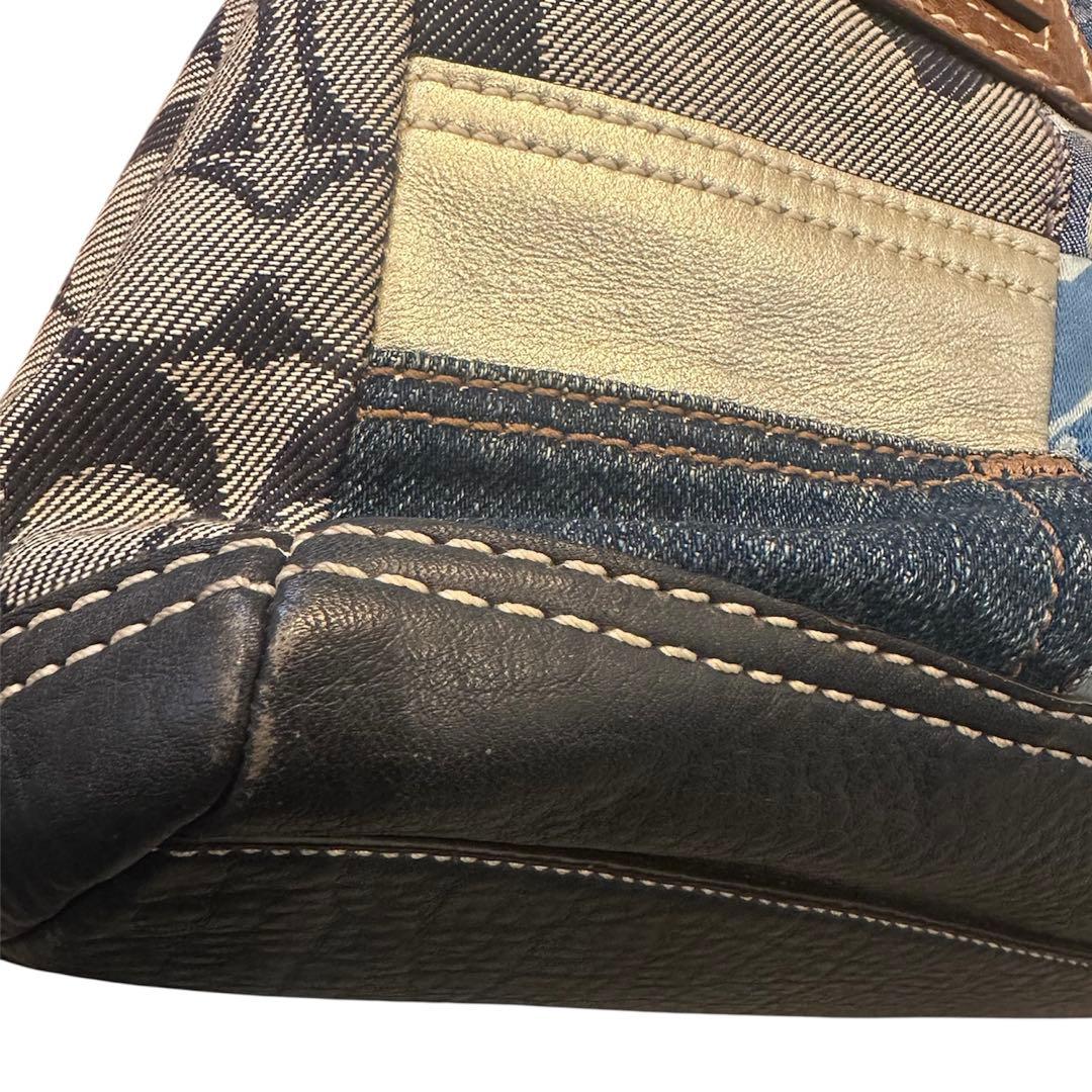 コーチ　ハンドバッグ　ターンロック　パッチワーク　デニム　肩掛け　10816