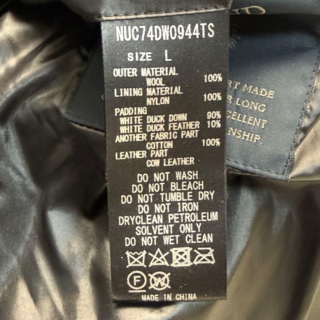 美品　ナノユニバース　西川ダウンジャケット フード付き　脱着可　ブラックLサイズ