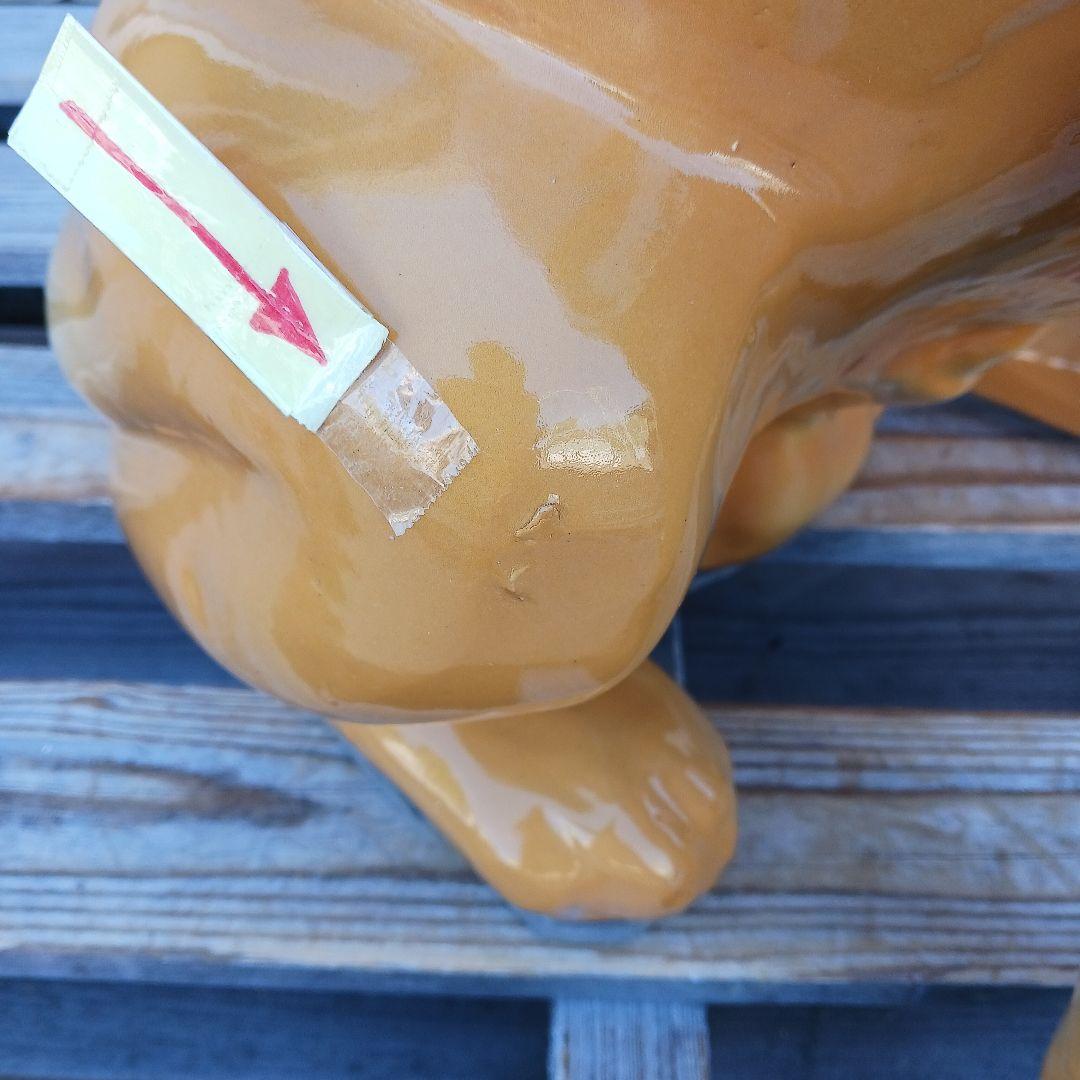 新品　陶器犬　大型犬　ゴールデン　レトリバー　難有　オブジェ　置物　イエロー　黄