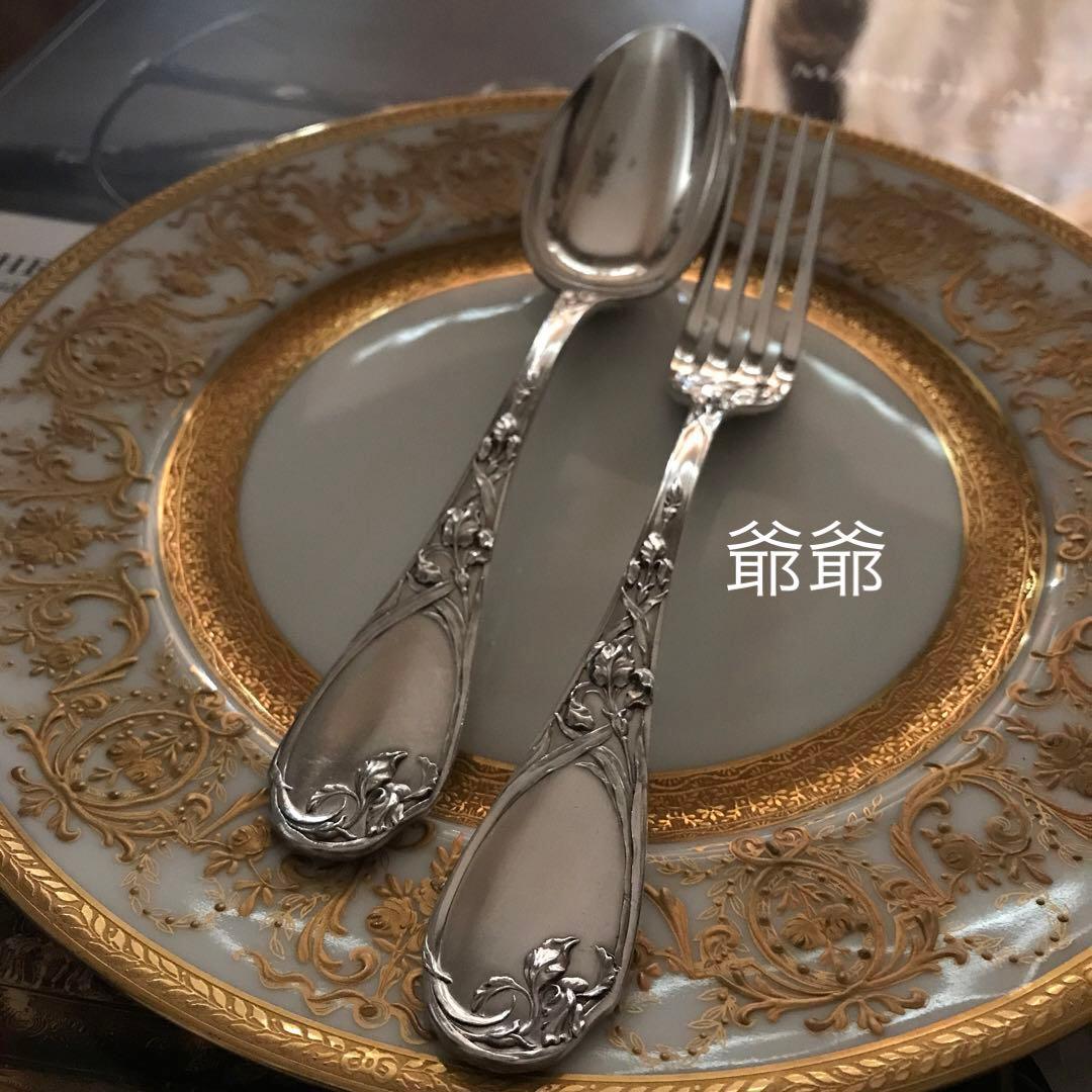 ☆御追加／ピュイフォルカ アイリス／純銀 ディナーフォーク＆スプーン 各１本