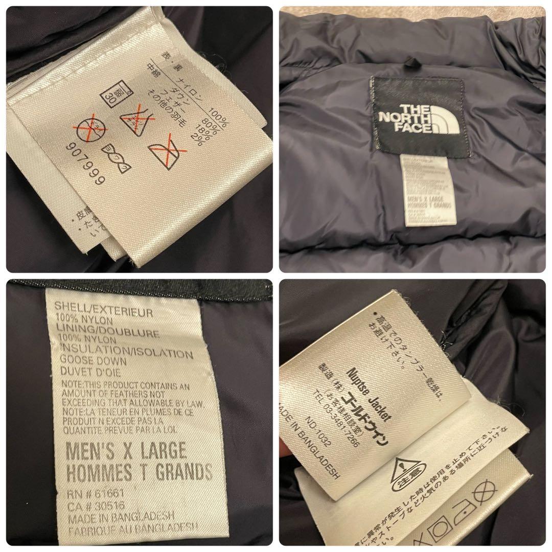 極美品 ノースフェイス　US規格 700フィル 肉厚 ヌプシダウン　XL 黒