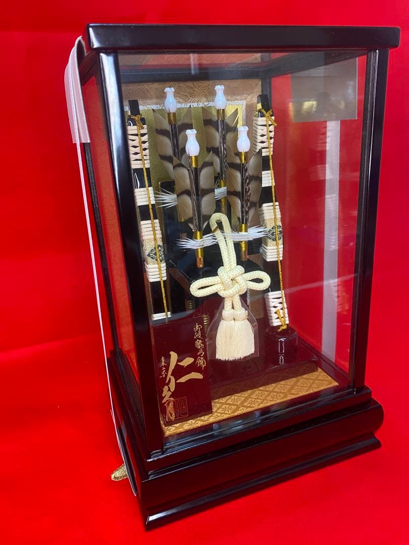 東京久月　破魔弓ガラスケース６号・コンパクト・間口約１９×奥行約１７×高約２９㎝