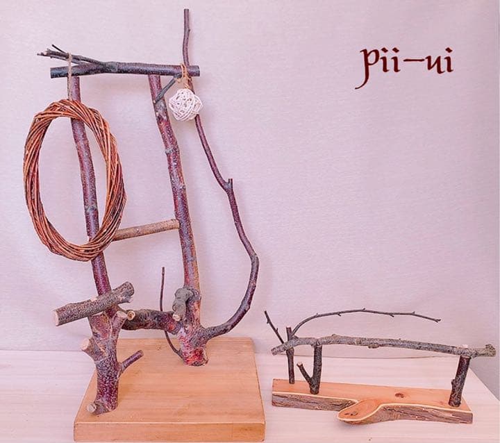 白樺　希少　曲がった枝のスタンド　長いスタンドセット　35