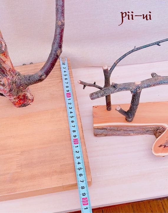 白樺　希少　曲がった枝のスタンド　長いスタンドセット　35
