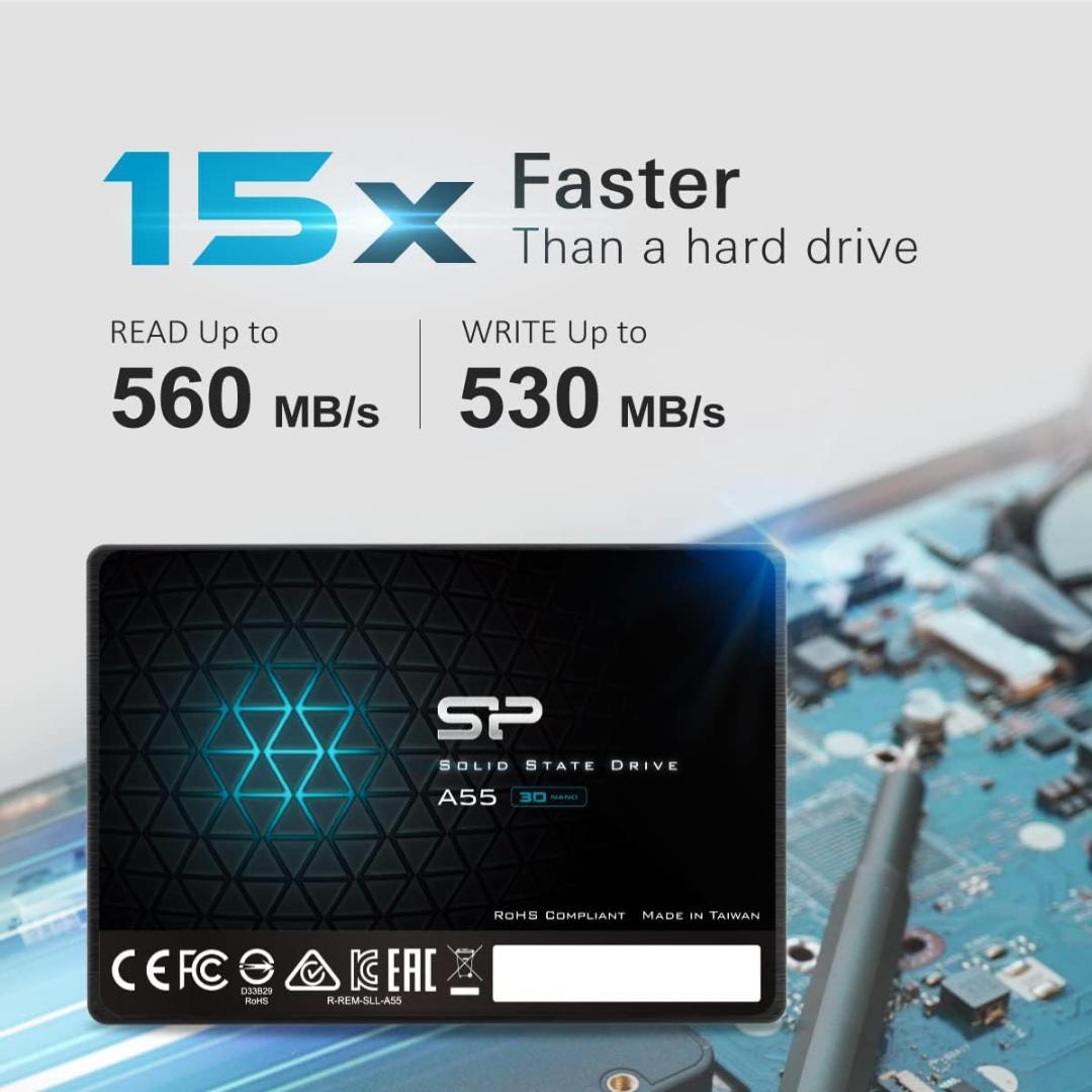 シリコンパワー SSD 1TB 3D NAND採用 A55シリーズ 使用少①