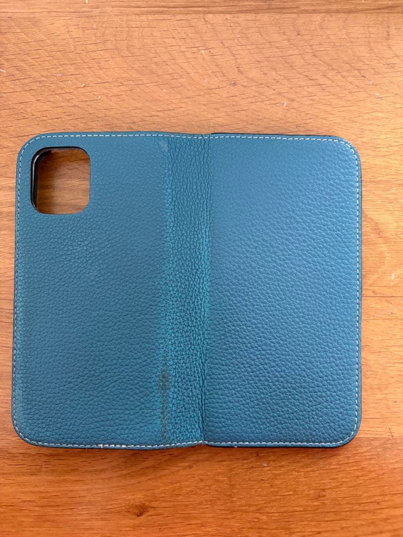 Bonaventura 手帳型iPhone12mini ブルーシアン