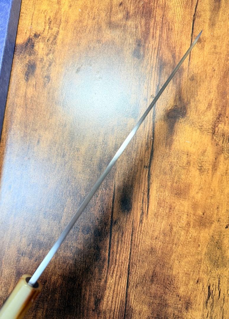 【堺打刃物】祥太郎作　刺身 柳刃　包丁　9寸　　銀三鋼　紫檀八角白水牛柄