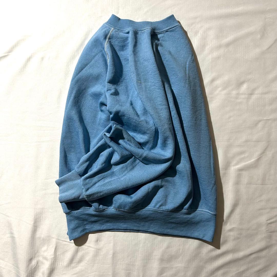 80sミッキーマウスプリント 白足 スウェット vintage 水色 短丈