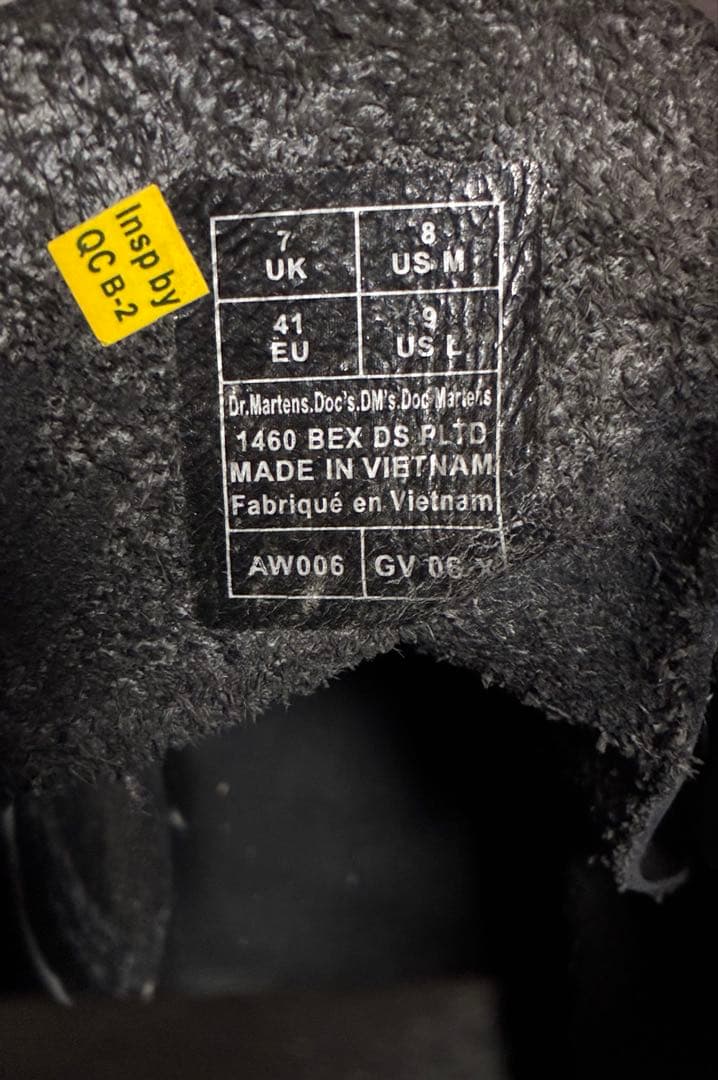 【レザー用ワックス付き】Dr. Martens ブーツ ブラック UK7