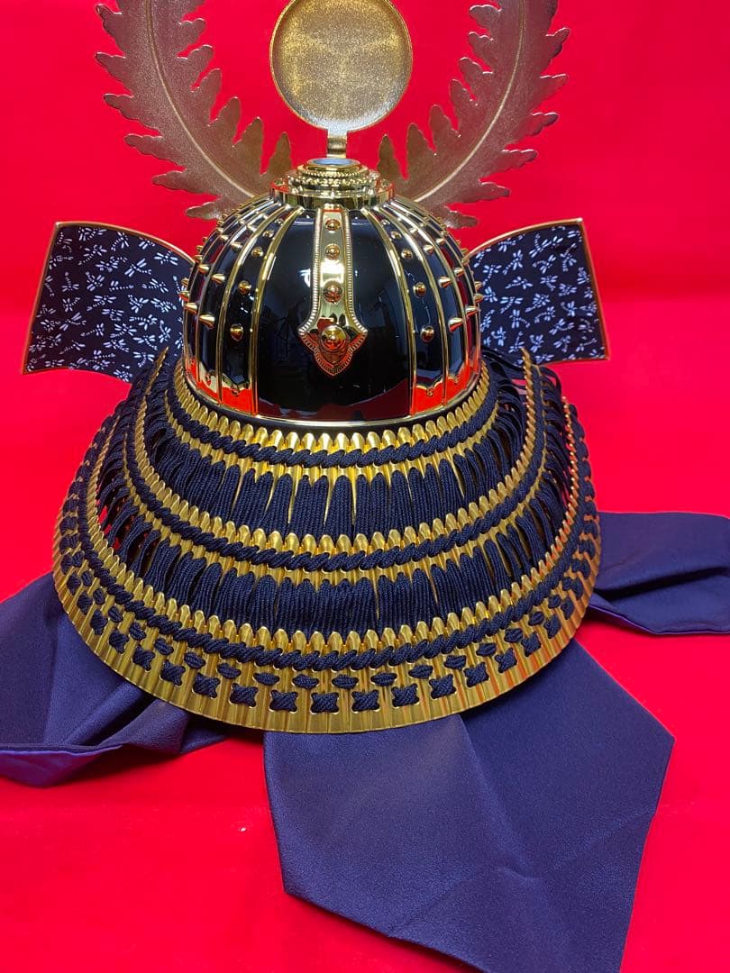 東京久月　五月人形　徳川家康　着用兜飾り　正絹糸　着用できる兜