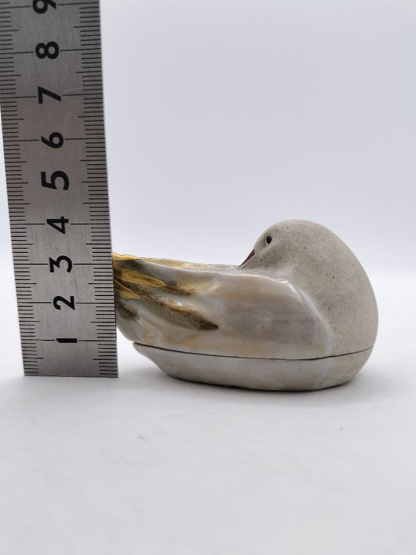 c637 香合 善所焼 都鳥 淡海陽炎園 木箱 茶道具 古物