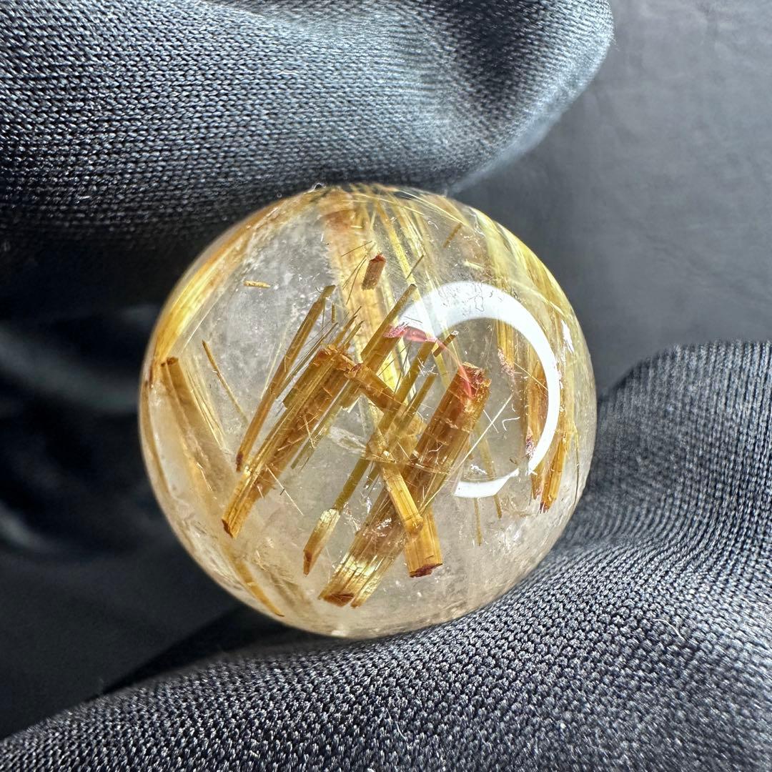 【財運・金運・事業運up❗️】レインボー☆タイチンルチル 丸玉 スフィアA1129