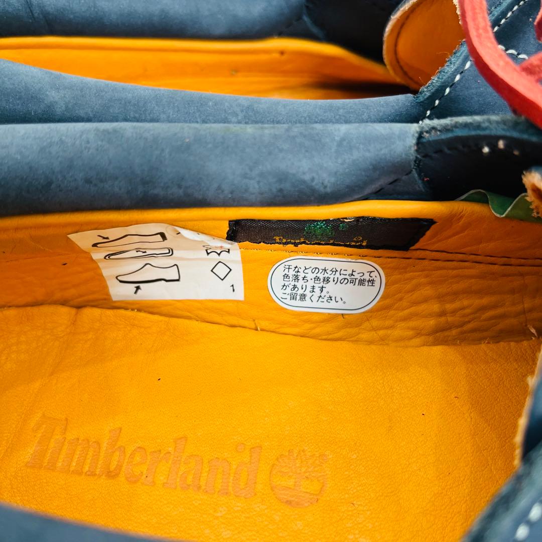 【美品】Timberland ヌバック デッキシューズ【8】ネイビー