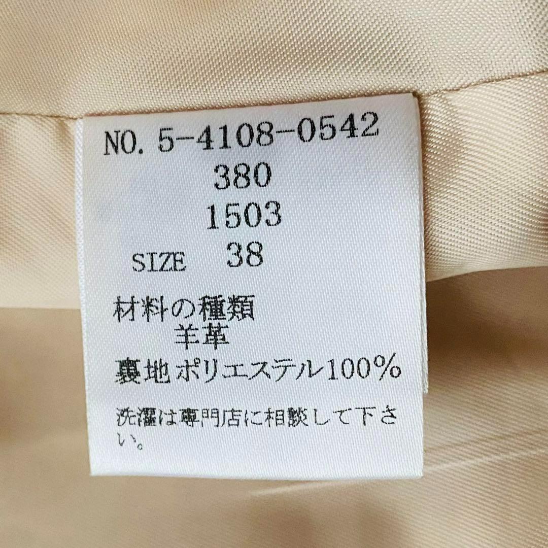 希少デザイン●最高級ラムレザー●デビュードフィオレ●ノーカラー レザージャケット