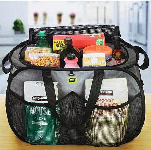 SMART DESIGN ポップアップ オーガナイザ 収納バスケット エコバッグ