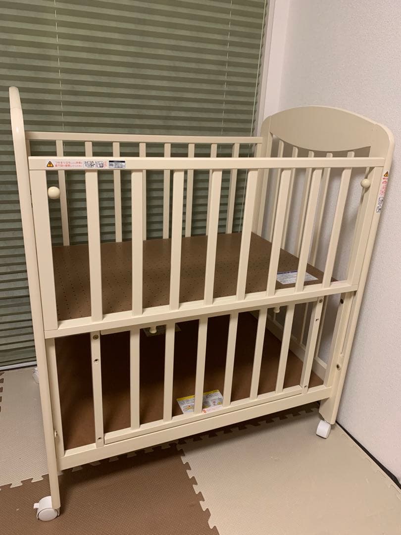 ななみ＊カトージ_ミニベビーベッド_ハイタイプ(収納板付き)+敷パッド