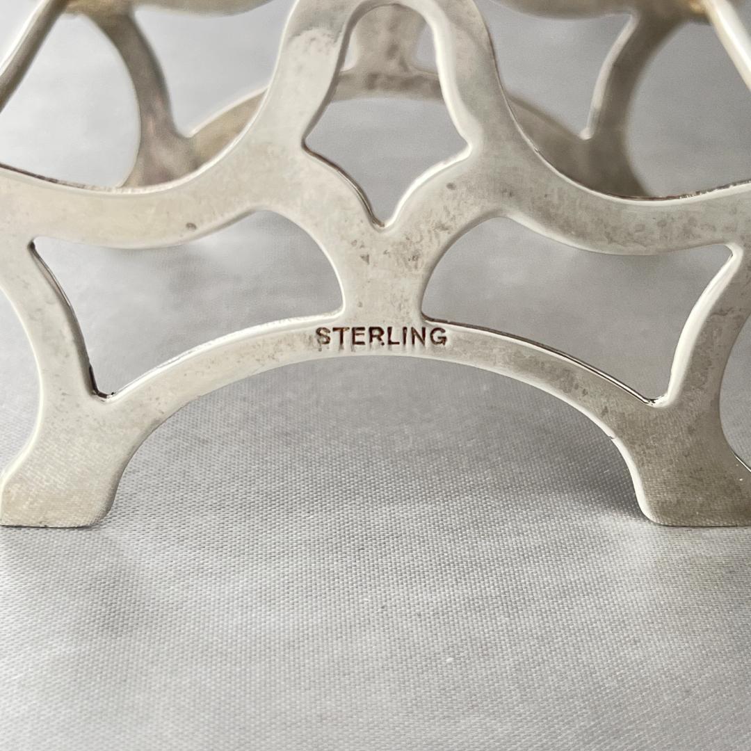 【純銀/ガラス】ワイングラスコースター 8枚 / ホルダー スターリング