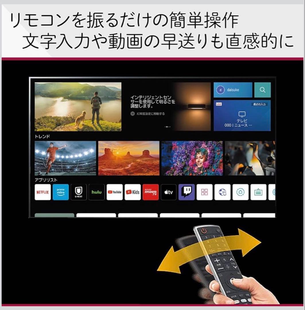 LG テレビ 48型 4K 有機EL 超薄型テレビ　おしゃれ