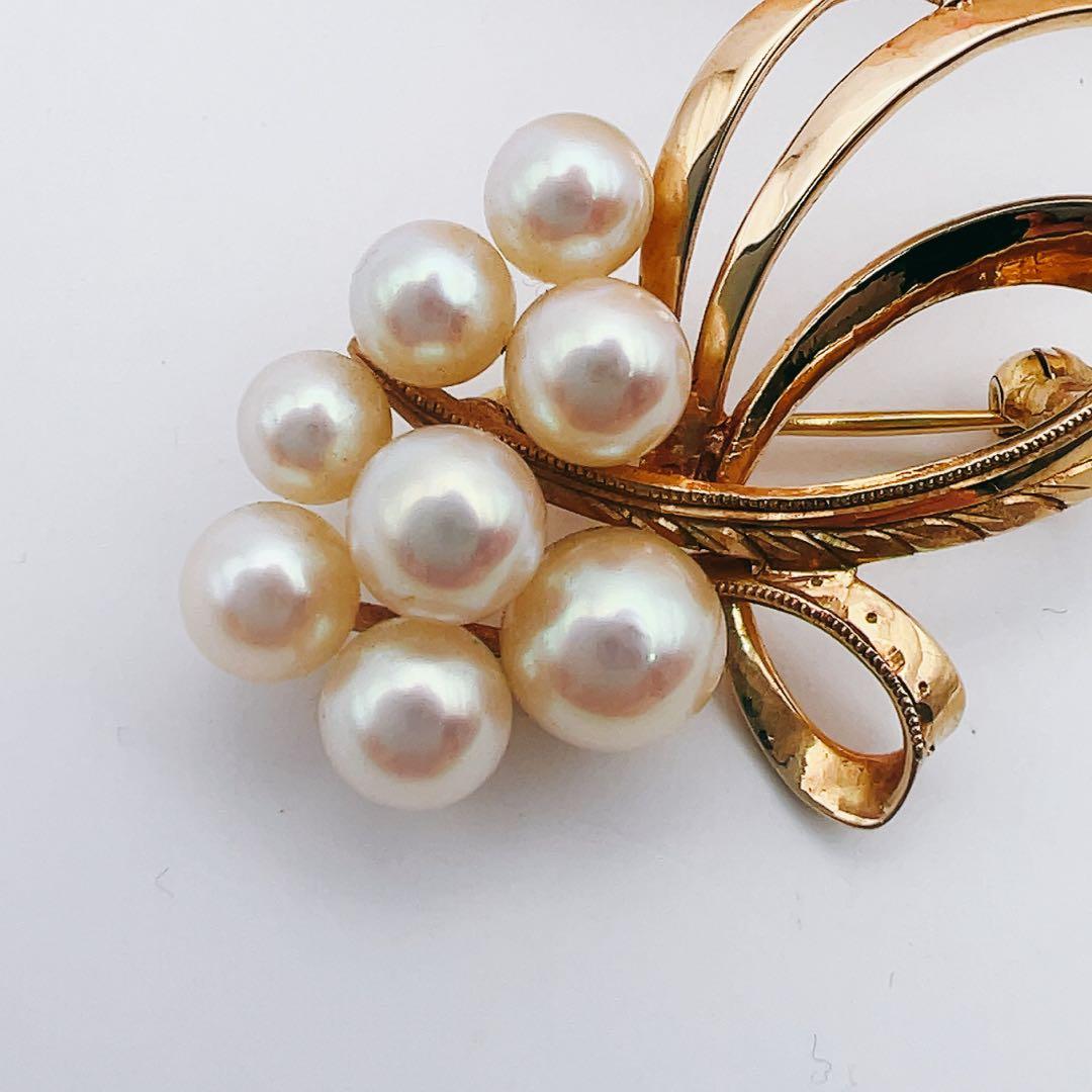 ○田崎真珠　ブローチk14