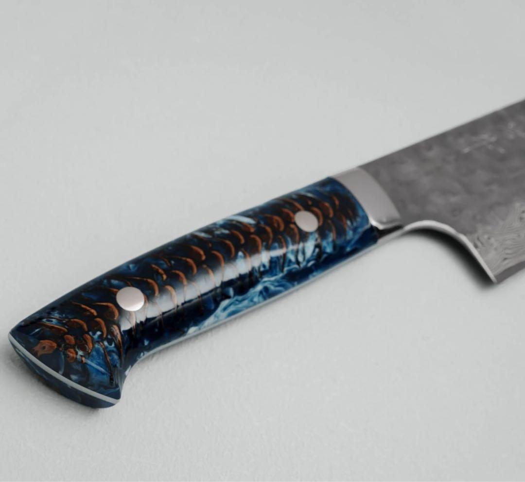 佐治武士　クロス槌目　黒打ち　vg10 牛刀270mm