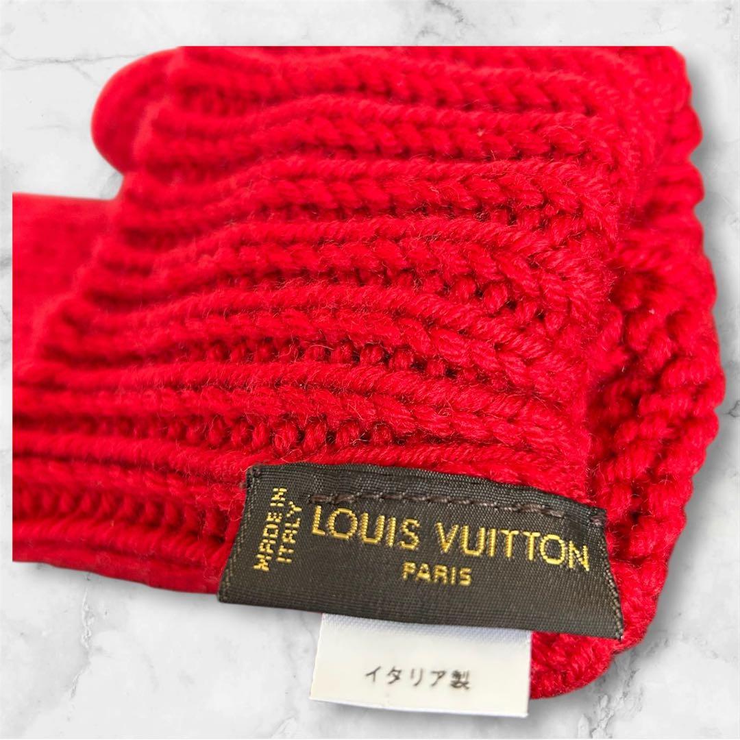 ルイヴィトン LOUIS VUITTON ミトン 手袋 赤 プレゼント向き