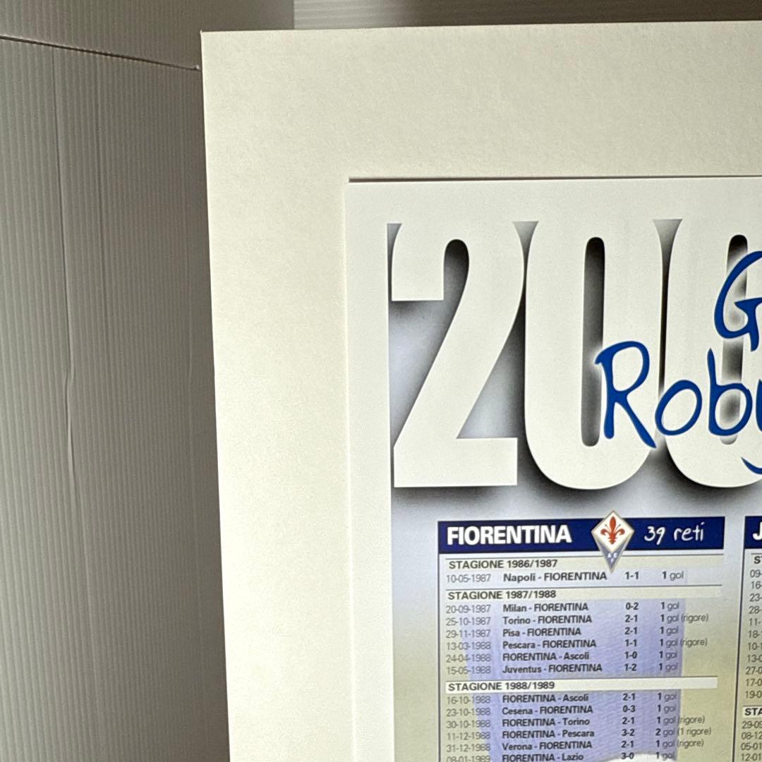 LCG証明書付！ 直筆サイン ロベルト・バッジョ ポスター サッカー 約A3