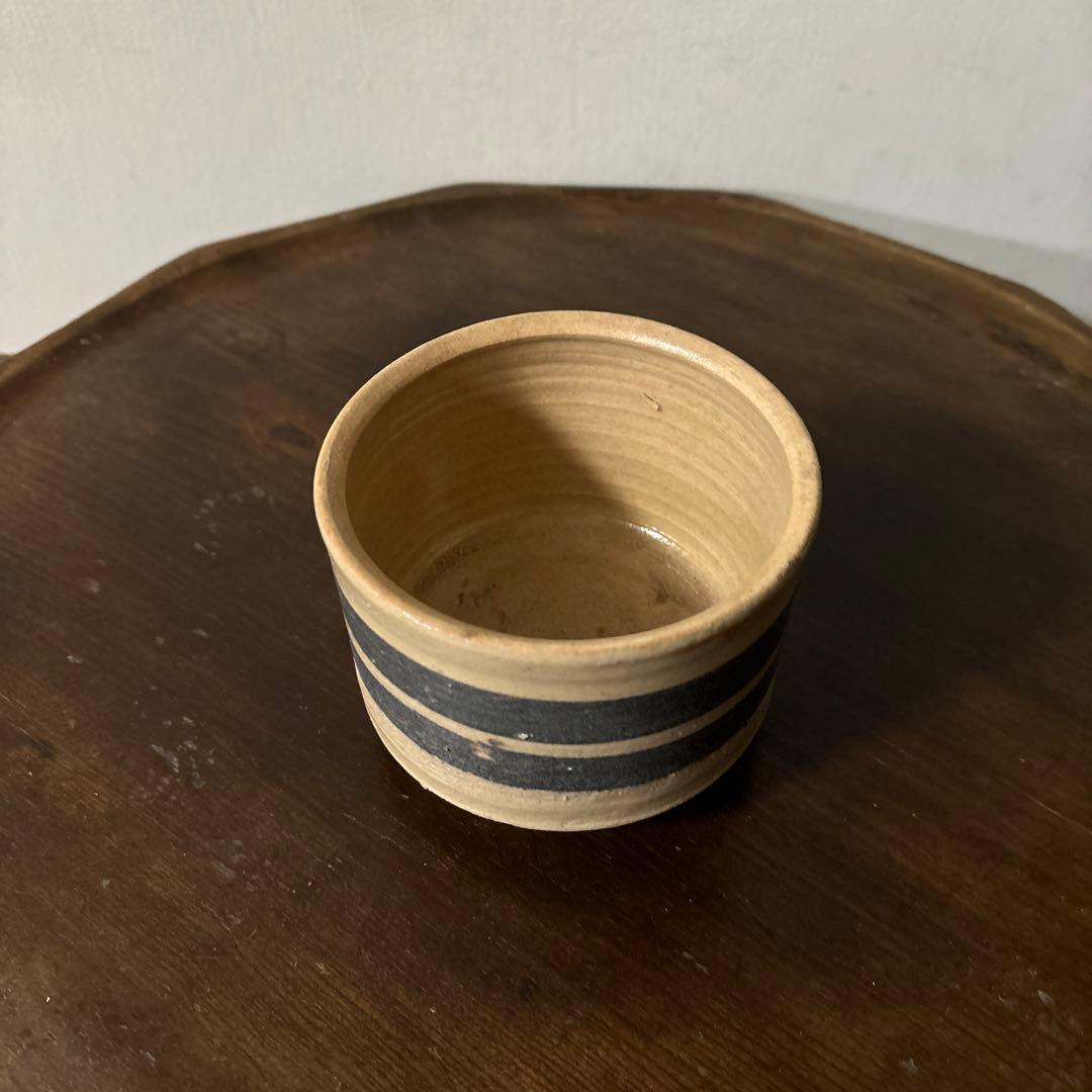 アンティーク輪線文　蓋物　古瀬戸　花器　古道具　骨董　検:白洲正子　秦秀雄　李朝