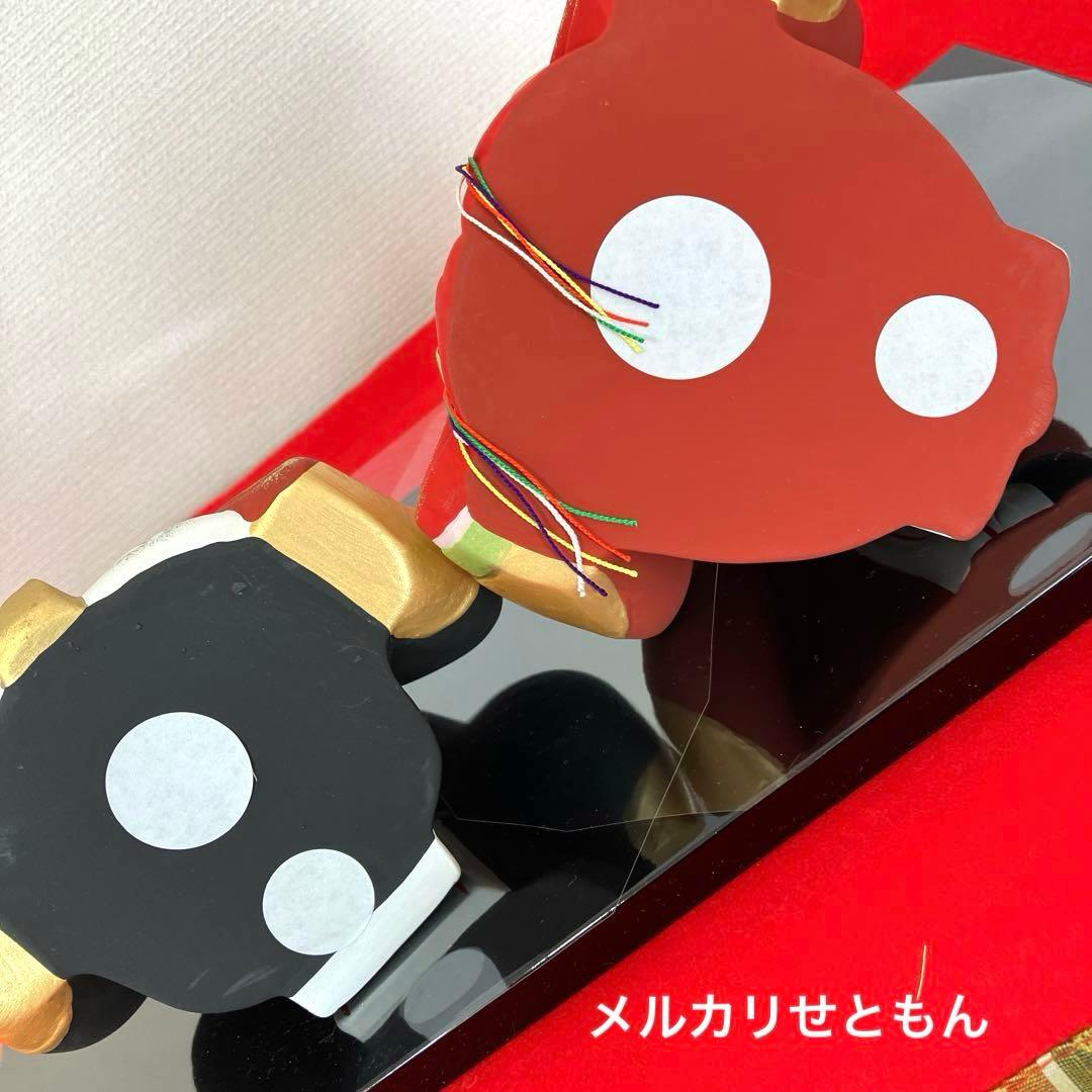 【新品未使用】薬師窯　雛祭り　雛人形　錦彩　 親王桜びな （蒔絵屏風付）