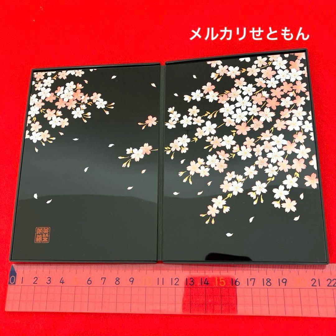 【新品未使用】薬師窯　雛祭り　雛人形　錦彩　 親王桜びな （蒔絵屏風付）