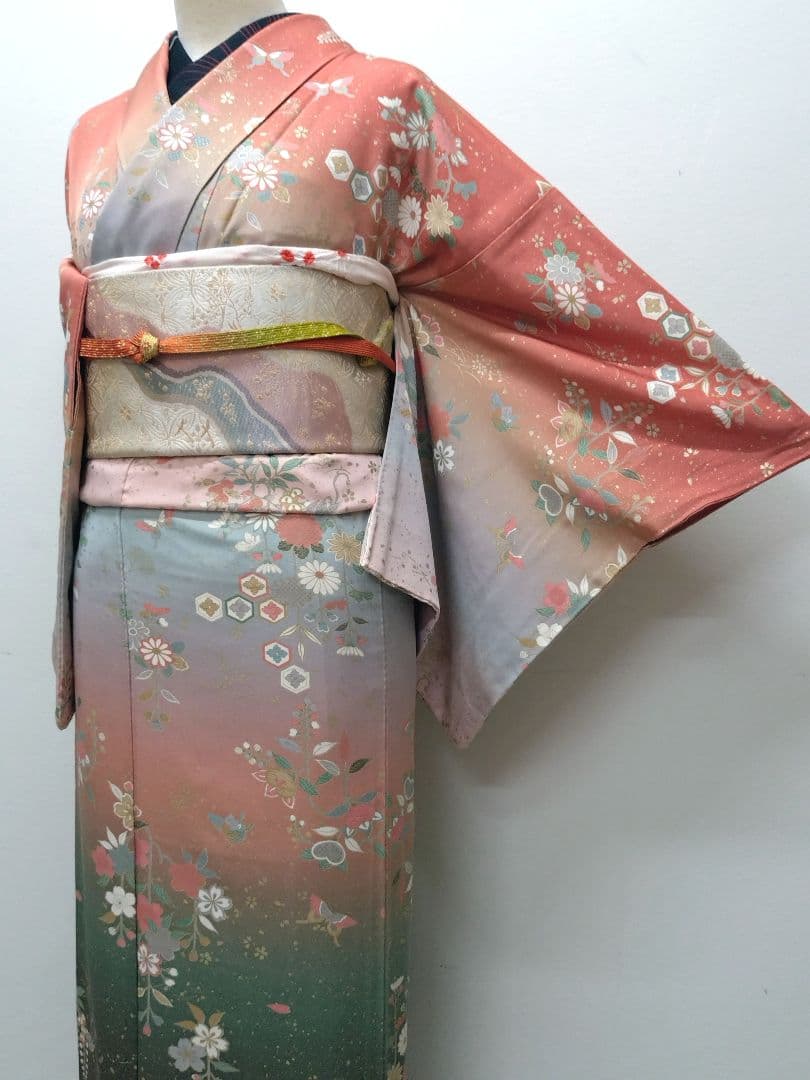 733　半額セール　やまと誂え　正絹　友禅　訪問着　 4点フルセット