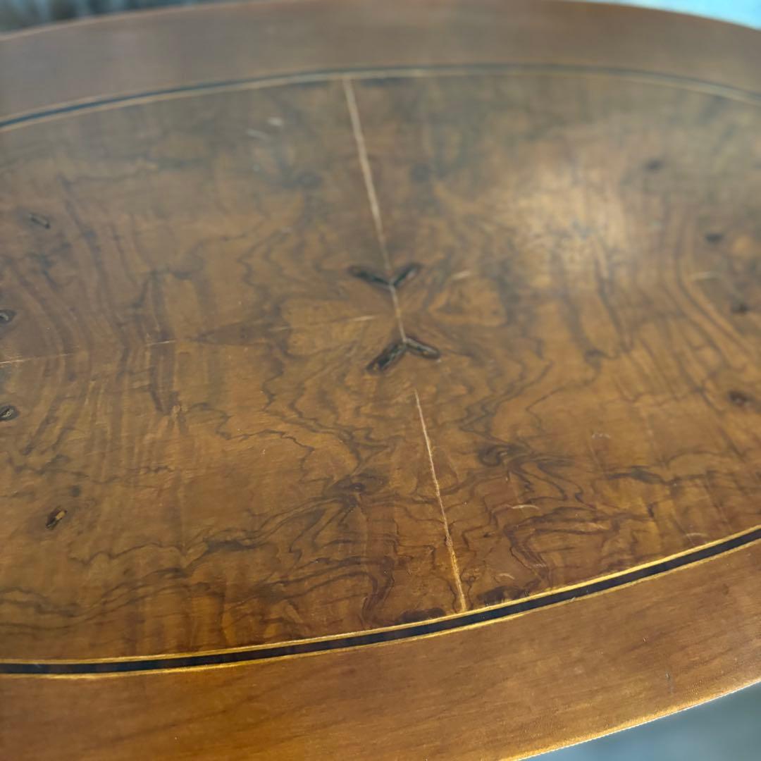 英国　白鳥モチーフ　オーバルコンソール　ウォルナット