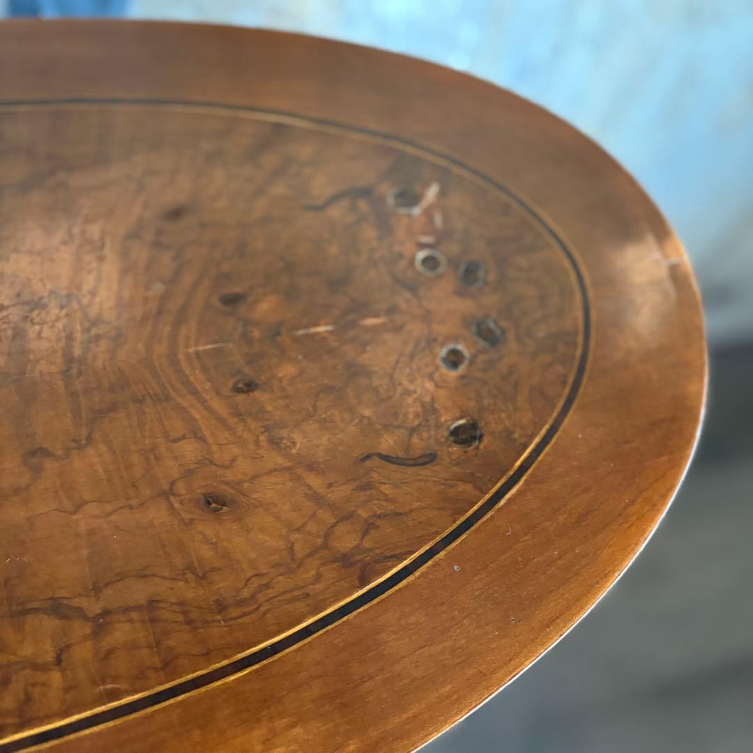 英国　白鳥モチーフ　オーバルコンソール　ウォルナット