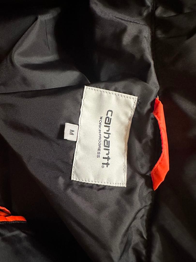 美品/Carhartt オレンジ 中綿ジャンパーフード付き カーハート