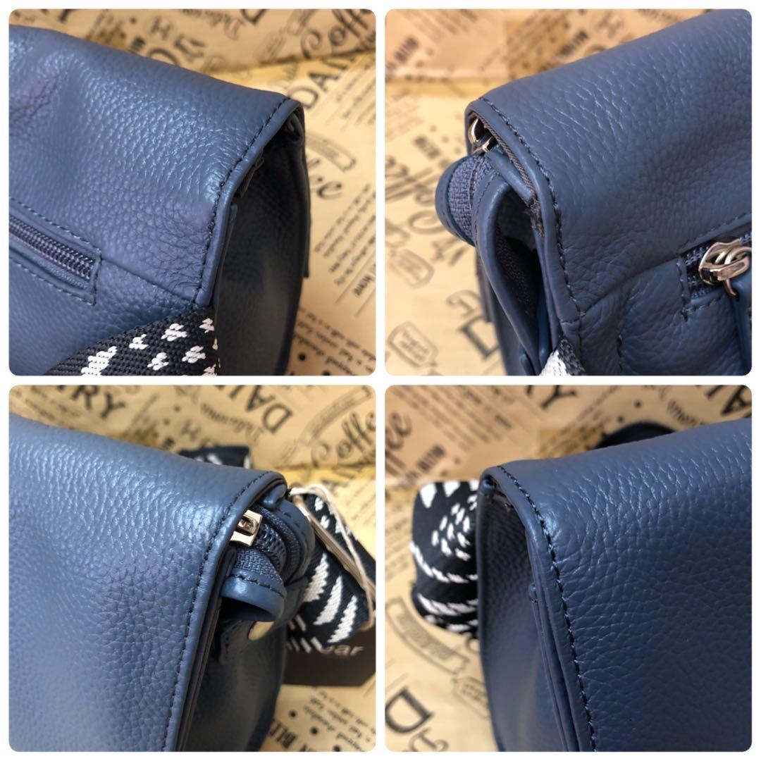 【美品】イアパピヨネ ショルダーバッグ タグ付 レザー ブルー S3030