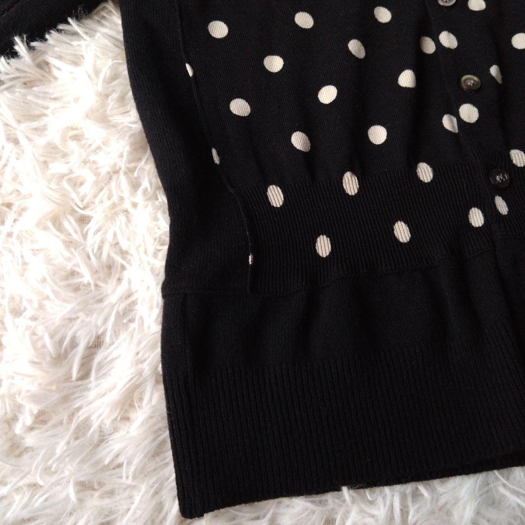 コムデギャルソン　コムコム　ドット　ブラックニットカーディガン　ペプラム切り替え