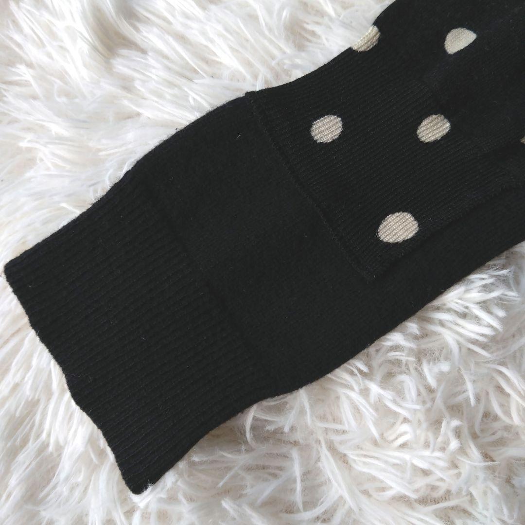 コムデギャルソン　コムコム　ドット　ブラックニットカーディガン　ペプラム切り替え