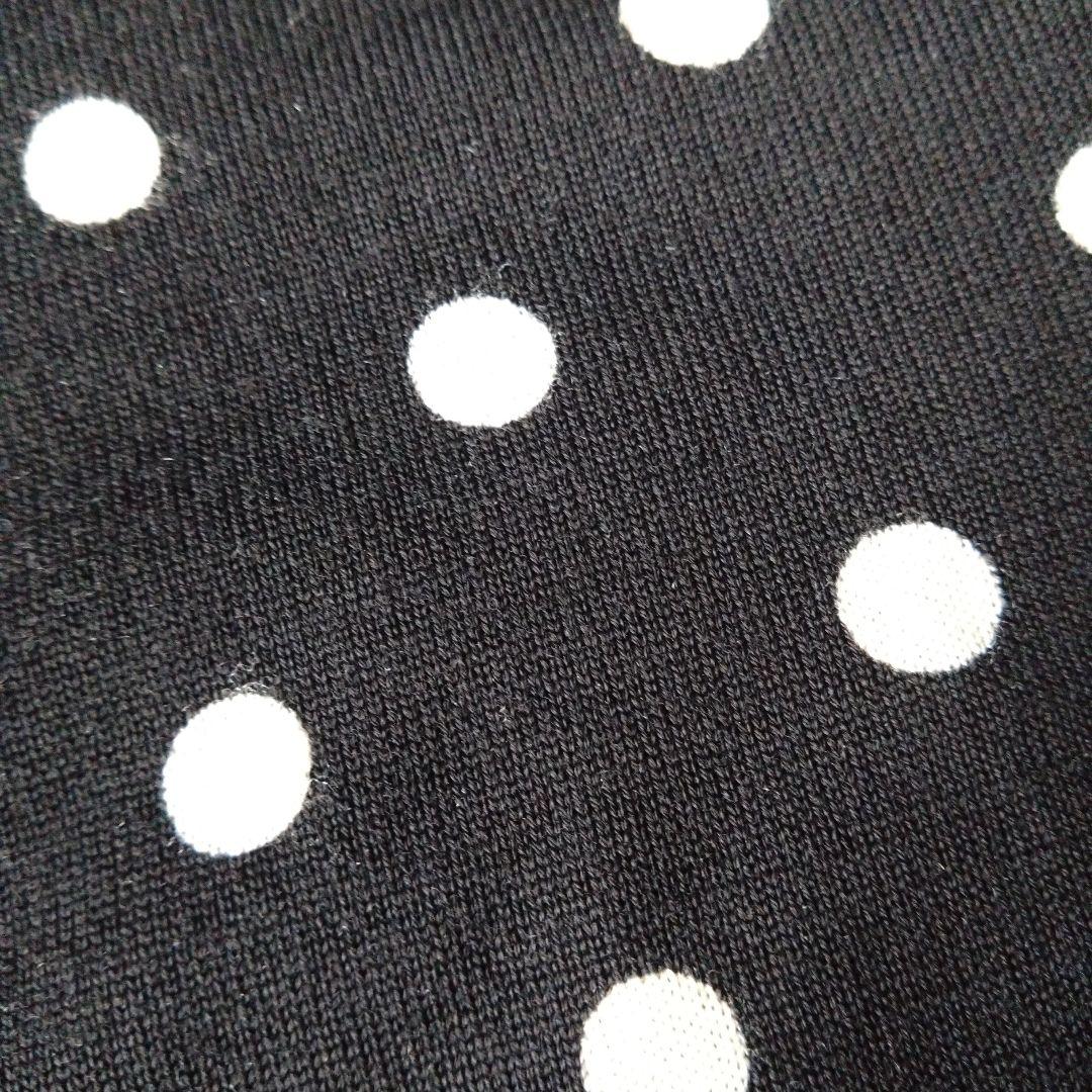 コムデギャルソン　コムコム　ドット　ブラックニットカーディガン　ペプラム切り替え