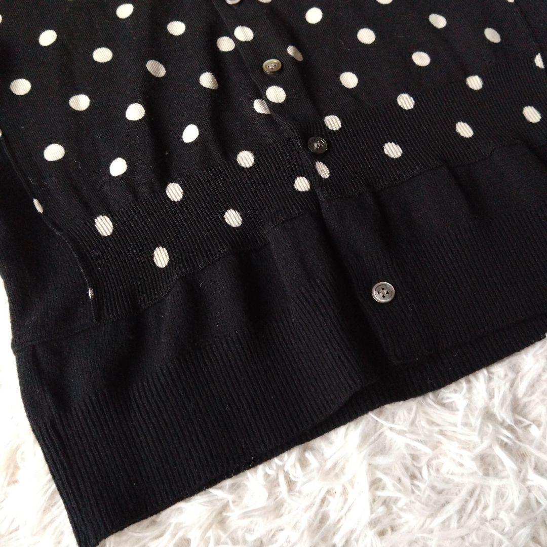 コムデギャルソン　コムコム　ドット　ブラックニットカーディガン　ペプラム切り替え