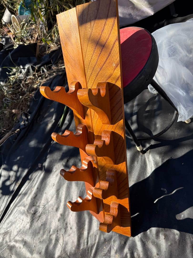 木製 壁掛けディスプレイラック 上下2枚セット 無垢材 ヴィンテージ調