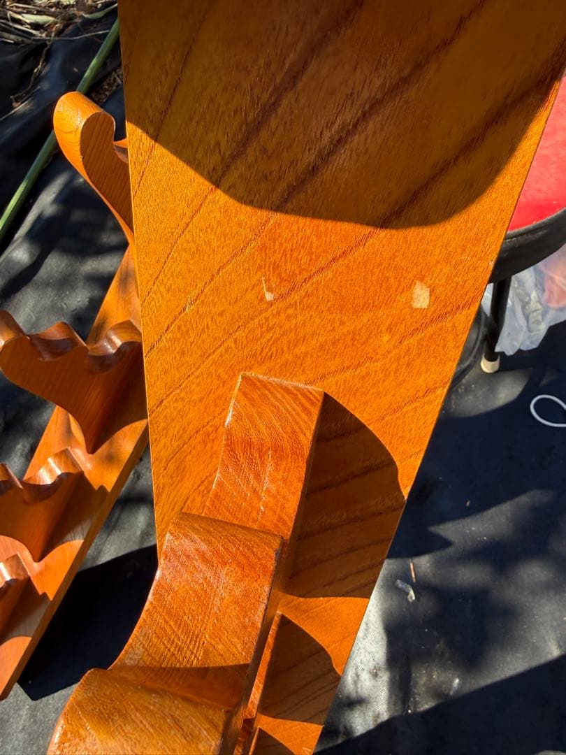 木製 壁掛けディスプレイラック 上下2枚セット 無垢材 ヴィンテージ調