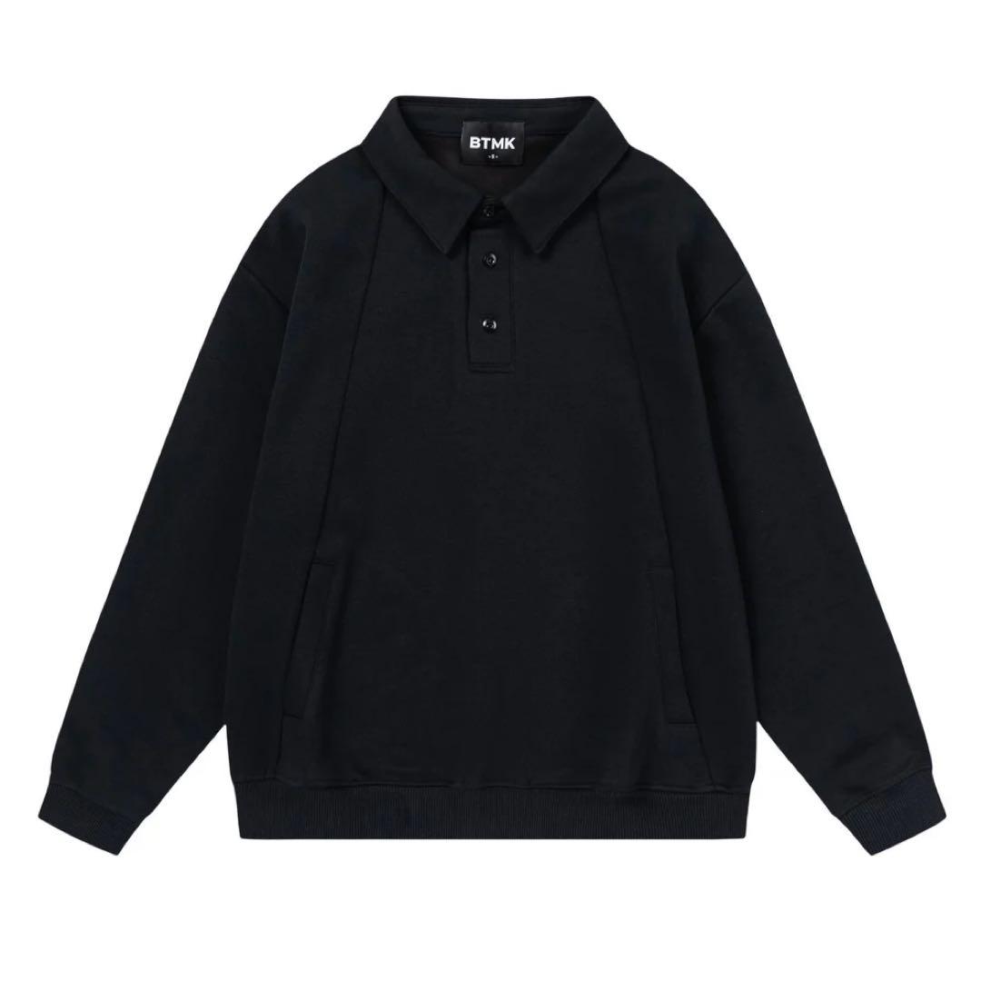 【値下げ】BTMK スウェットポロ LR018 ブラック